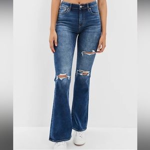AE Forever Soft Ripped Super High Rise Flare Jean